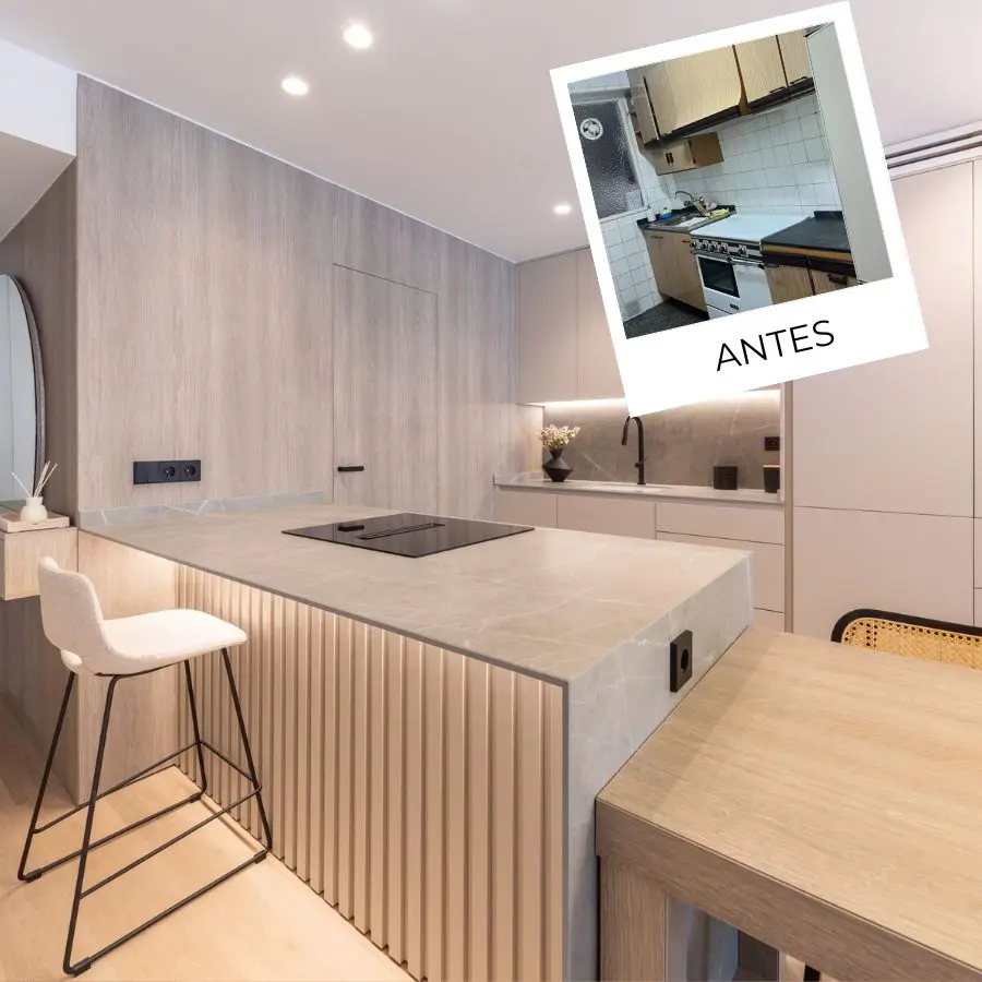 Antes y Después: de piso muy viejo, oscuro y con cocina independiente a ...