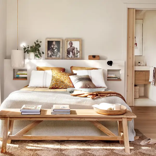 Ni cabecero ni mesita de noche: estas son las alternativas al mueble cabecero de siempre, ¡y con mesita incorporada!