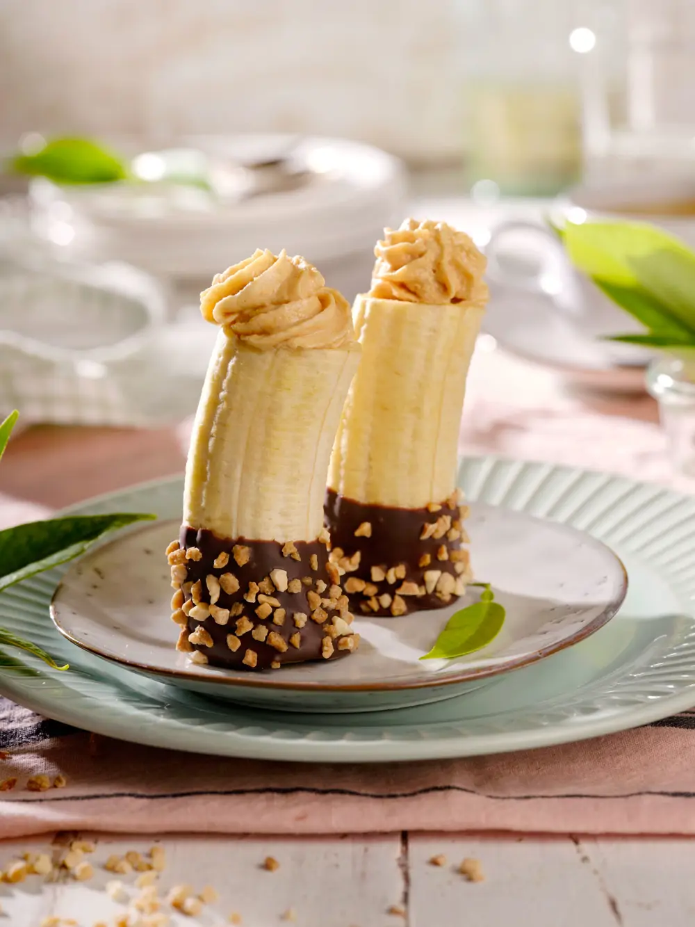 Plátano con chocolate